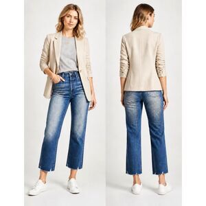 3x1 NYC Isla Austin Crop Jeans NWT Sz 26 High Rise Straight Leg Blue $245 MSRP